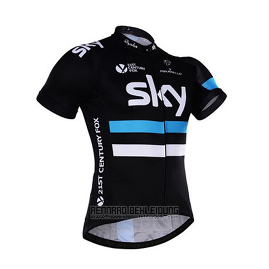 2016 Fahrradbekleidung Sky Wei und Shwarz Trikot Kurzarm und Tragerhose